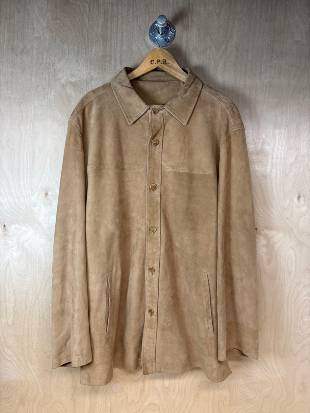 Canali Tan Suede Shirt Jacket